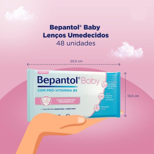 Bepantol Baby Pacote de Lenço Umedecido, Toalha Umedecida, Lenço Umedecido Recém Nascido, Leve 4 pague 3, Branco - Imagem 2