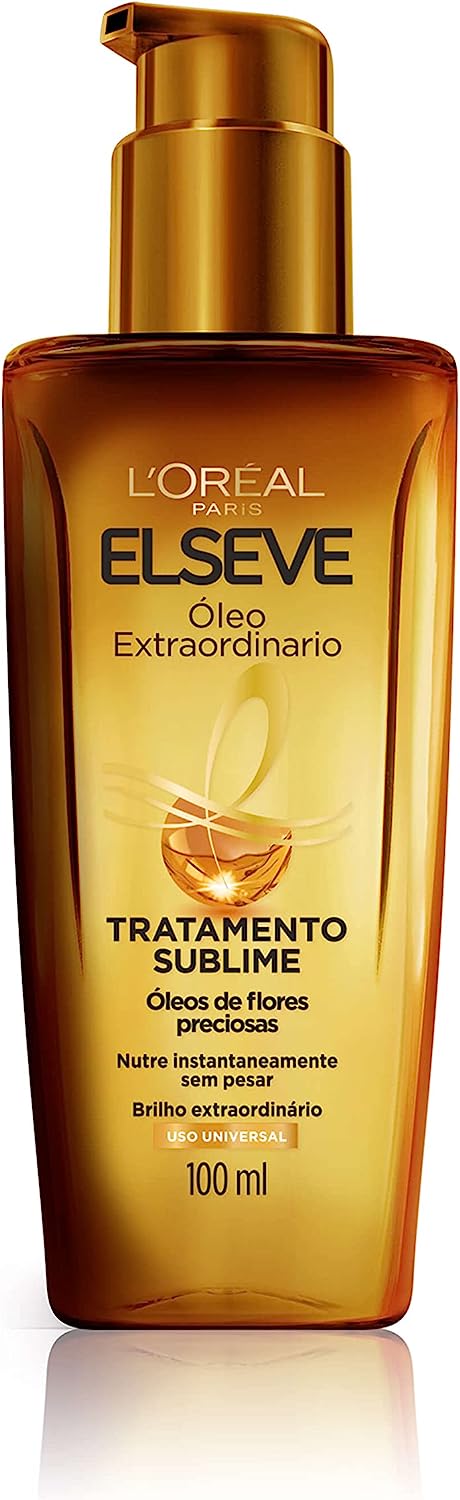 ELSÉVE Óleo Capilar L'Oréal Paris Elseve Óleo Extraordinário 100Ml - Leave In Anti Frizz Protetor Térmico Tratamento Reconstrutor Para Todos Os Tipos De Cabelo Marca: ELSÉVE