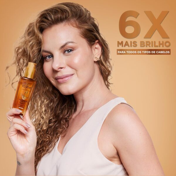ELSÉVE Óleo Capilar L'Oréal Paris Elseve Óleo Extraordinário 100Ml - Leave In Anti Frizz Protetor Térmico Tratamento Reconstrutor Para Todos Os Tipos De Cabelo Marca: ELSÉVE - Imagem 4