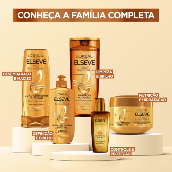 ELSÉVE Óleo Capilar L'Oréal Paris Elseve Óleo Extraordinário 100Ml - Leave In Anti Frizz Protetor Térmico Tratamento Reconstrutor Para Todos Os Tipos De Cabelo Marca: ELSÉVE - Imagem 6