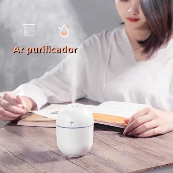 Mini Umidificador Difusor Aromatizador Egg Portátil Usb Led Aromatizador De Ambiente Purificador De Ar Casa Escritório Escola - Imagem 3