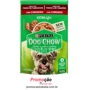 Clique para ver a visualização completa Pack Nestlé Purina Dog Chow Ração Úmida Para Cães Adultos Cordeiro Ao Molho - Com 15 Sachês 100g